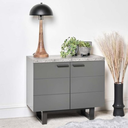 Industrial Small Sideboard - Faux Concrete