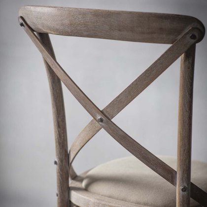 Cradley Natural Dining Chair with Linen Seat Pad (Set of 2)
