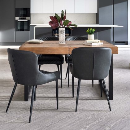Adelaide 140-180cm Extending Dining Table with 4 Carlton Chairs in Grey