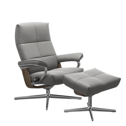 Stressless David Recliner with Cross Base and Footstool
