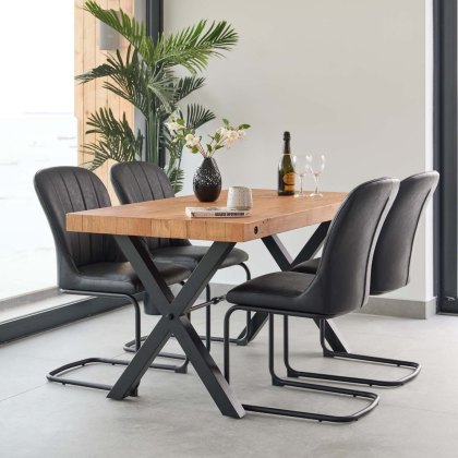 Urban 150cm Dining Table with 4  Firenza Chairs in Black