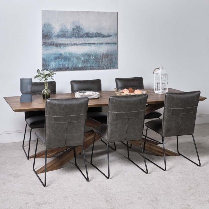 Harlow 240cm Dining Table & 6 Hardy Dining Chairs - Grey