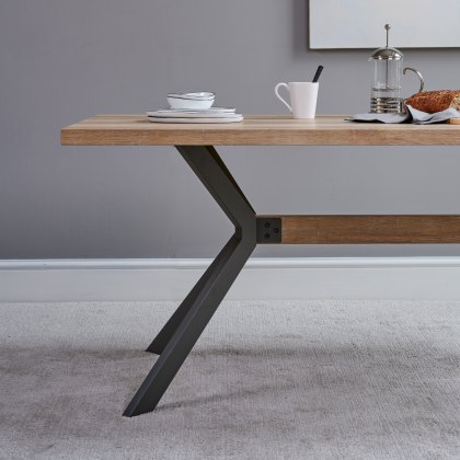 Kamala Dining Table 180cm & 6 Finnick Dining Chairs - Dark Grey