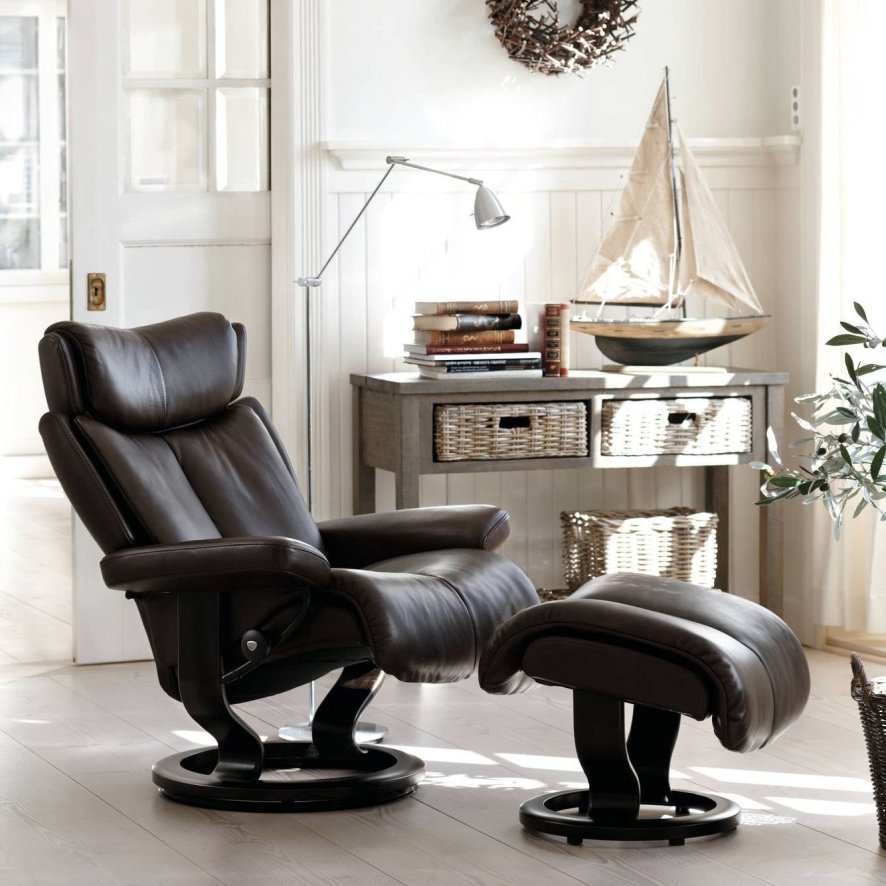 Stressless Magic Recliner With Classic Base & Footstool Lifestyle