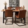 Woods Bromley 160cm Dining Table & 4 Vintage Dining Chairs - Tan