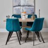 Kamala 140cm Dining Table & 4 Chase Dining Chairs - Teal