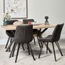 Woods Kamala 140cm Dining Table & 4 Finnick Dining Chairs - Dark Grey