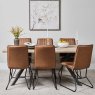 Woods Kamala 180cm Dining Table & 6 York Dining Chairs - Tan