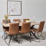 Woods Kamala 180cm Dining Table & 6 York Dining Chairs - Tan