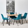 Woods Lutina 120cm Dining Table & 4 Chase Dining Chairs - Teal