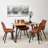 Woods Lutina 120cm Dining Table & 4 Finnick Dining Chairs - Tan