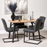 Woods Lutina 120cm Dining Table & 4 Vintage Dining Chairs - Grey