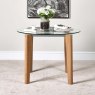 Woods Lutina 100cm Glass Dining Table & 4 York Dining Chairs - Grey