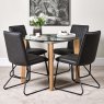 Woods Lutina 100cm Glass Dining Table & 4 York Dining Chairs - Grey