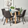 Woods Lutina 100cm Glass Dining Table & 4 Finnick Dining Chairs - Dark Grey