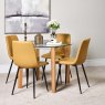 Woods Lutina 100cm Glass Dining Table & 4 Ripley Dining Chairs - Mustard