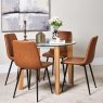 Woods Lutina 100cm Glass Dining Table & 4 Ripley Dining Chairs - Tan