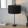 Woods Lessina Table Lamp Black With Black Shade