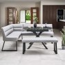 Clearance Ravenna Motion Table in Grey with Paulo RHF Corner Bench and Paulo Low Bench in Grey