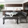 Clearance Ravenna Motion Table in White with Paulo LHF Corner Bench and Paulo Low Bench in Anthracite