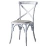 Woods Cradley White Dining Chair with Linen Seat Pad (Set of 2)