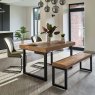 Woods Adelaide 140-180cm Extending Dining Table with 2 Firenza Chairs in Olive and Adelaide 140cm Bench