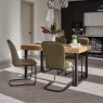 Woods Adelaide 140-180cm Extending Dining Table with 4 Firenza Chairs in Olive