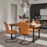 Woods Adelaide 140-180cm Extending Dining Table with 4 Firenza Chairs in Tan