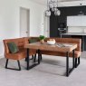 Woods Adelaide 140-180cm Extending Dining Table with Industrial Corner Bench in Tan