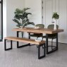Woods Adelaide 180-240cm Extending Dining Table with 2 Firenza Chairs in Olive and Adelaide 155cm Bench