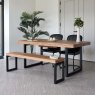 Woods Adelaide 180-240cm Extending Dining Table with 2 Firenza Chairs in Black and Adelaide 155cm Bench