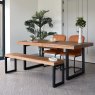 Woods Adelaide 180-240cm Extending Dining Table with 2 Firenza Chairs in Tan and Adelaide 155cm Bench