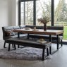 Woods Adelaide 180-240cm Extending Dining Table with Industrial Corner Bench in Grey and 158cm Flat Bench