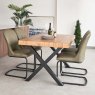 Woods Urban 140-180cm Extending Dining Table with 4  Firenza Chairs in Green