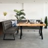 Woods Urban 140-180cm Extending Dining Table with Industrial Corner Bench in Grey