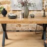 Woods Urban 150cm Dining Table with Industrial Corner Bench & Low Bench in Tan