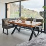 Urban 180-240cm Extending Dining Table with Industrial Corner Bench in Grey