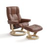 Stressless Small Mayfair Recliner With Classic Base & Footstool