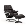 Stressless Small Reno Recliner With Signature Base & Footstool