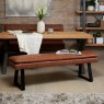 Industrial Faux Leather Bench Seat - Tan