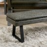 Industrial Padded Dining Bench Seat - Grey