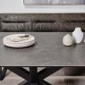 Woods Eastcote Black Dining Table 200cm and Industrial Corner Bench Grey