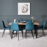 Woods Bromley Dining Table 160cm & 6 Ripley Dining Chairs - Teal