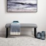 Woods Eastcote White 200cm Dining Table & Paulo Corner Bench + Paulo Low Bench - Grey