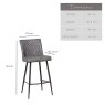 Clearance Industrial Bar Stool - Grey (Set of 2)
