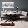 Woods Eastcote White 150cm Dining Table & Paulo Corner Bench (LHF) - Grey
