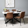 Woods Eastcote White 150cm Dining Table & 4x Ripley Dining Chairs Tan