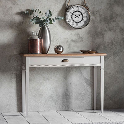 Shabby chic decor console table taupe
