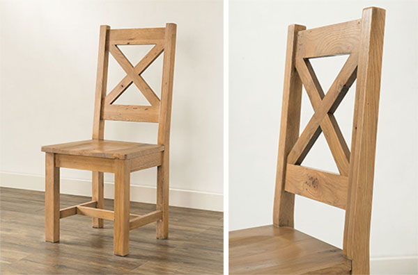 Rustic oak dining chair