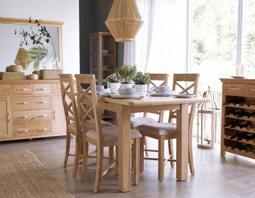 Sienna oak dining table and chairs